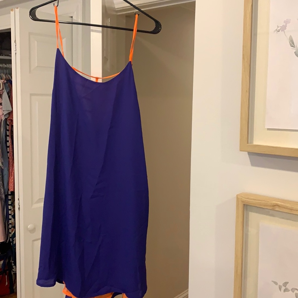 Bright Blue Sweet Rain Dress with Orange inseam